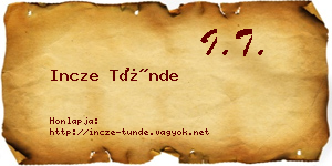 Incze Tünde névjegykártya
